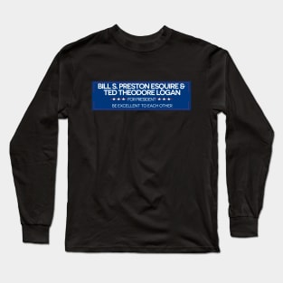 Bill & Ted For President Long Sleeve T-Shirt
